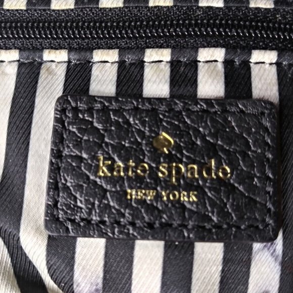 Kate Spade Southport Avenue Lydia Black Leather Satchel Shoulder Bag Purse Large - Picture 6 of 10